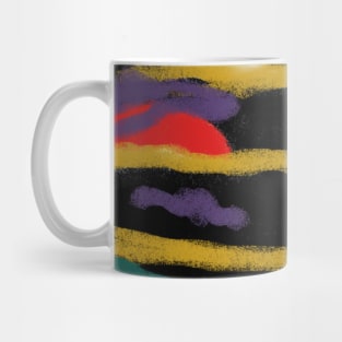 Colors and shapes of abstract work and environment. Mug